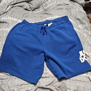 Nike Orange and Blue Athletic Shorts with Elastic Waistband